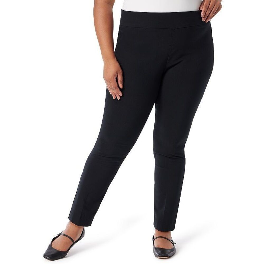 Gloria Vanderbilt Pull-on Trouser Pants Womens 22W Short Black Slimming NEW